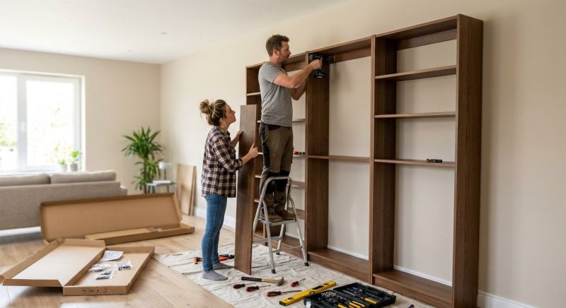 Built In Bookcase Installation in Raleigh, NC