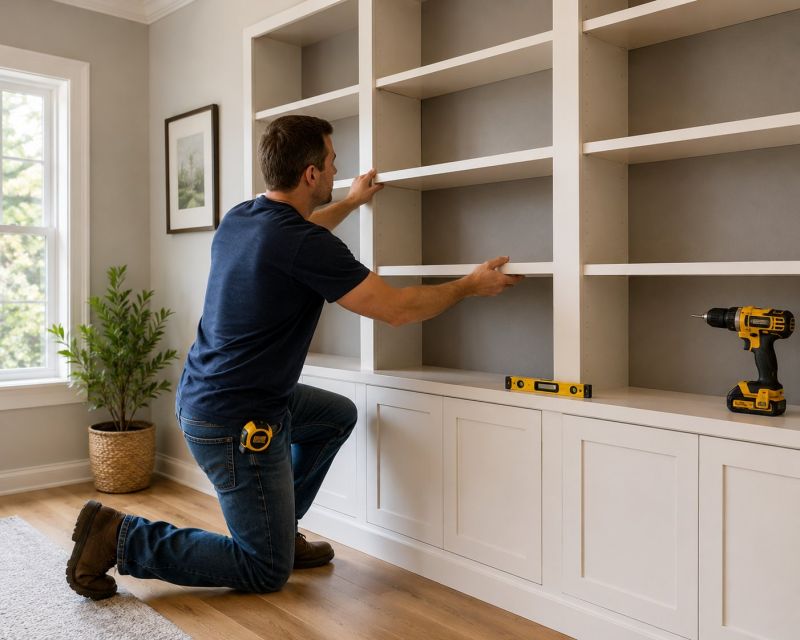 Built In Bookcase Installation in Raleigh, NC